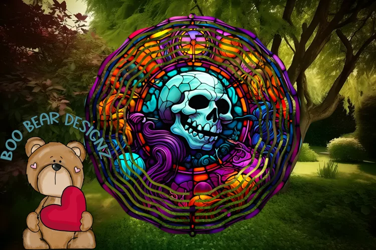 Halloween Skull Sublimation Wind Spinner design