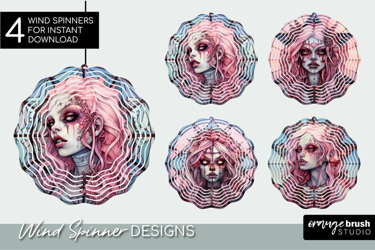 Halloween Wind Spinner Sublimation Zombie Girl