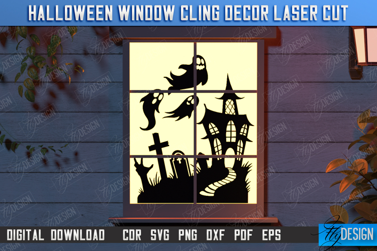 Halloween Window Cling Décor Laser Cut | Seasonal Home Décor