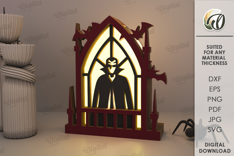 Halloween Window Lantern Laser Cut. Halloween Lamp SVG