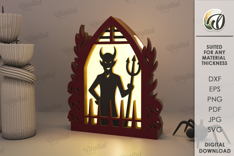 Halloween Window Lantern Laser Cut. Halloween Lamp SVG