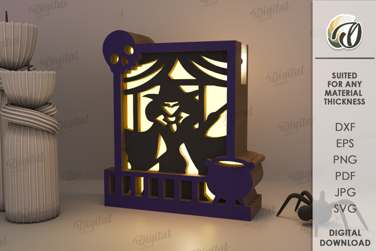 Halloween Window Lantern Laser Cut. Halloween Lamp SVG