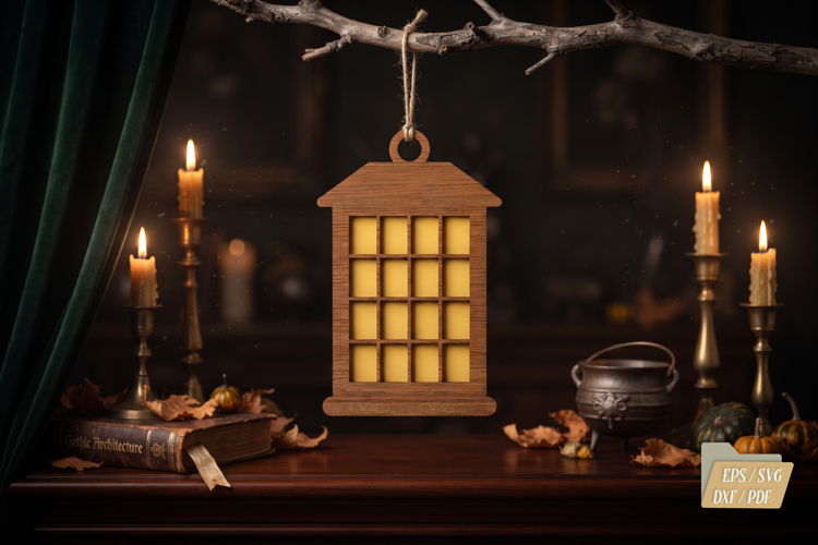 Halloween Window Ornament SVG Glowforge Laser Cut File