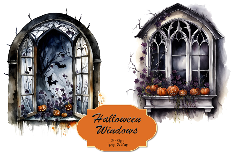 Gothic Halloween Windows Sublimation