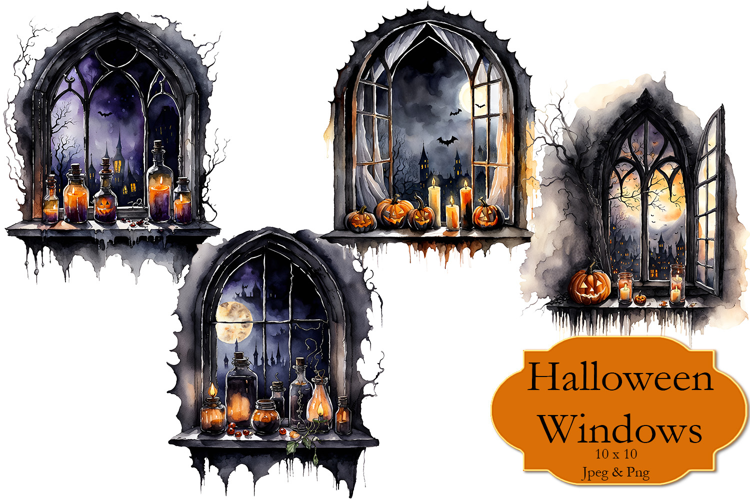 4 Halloween Windows Sublimation