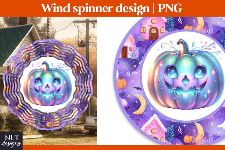 Halloween pumpkin Wind Spinner PNG, Halloween wind spinner