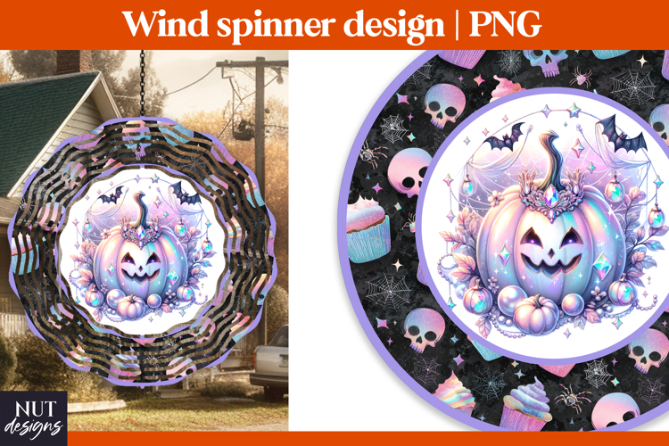 Halloween pumpkin Wind Spinner PNG, Halloween wind spinner