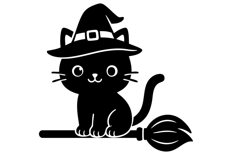 Halloween Witch Black Cat Clipart