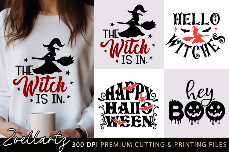 4 Halloween SVG Cut Files Spooky Halloween T-shirt Designs