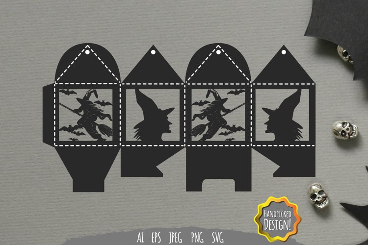 Halloween Witch Favor Box Template