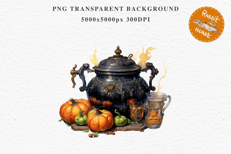 Halloween Witch Girl Cauldron Poison Pumpkin Clipart PNG Art Tale Art Image Watercolor Transparent Print illustration sublimation creepy printable digital Witch Girl Cauldron Poison clipart, halloween character orange Pumpkin Girl art, young lady