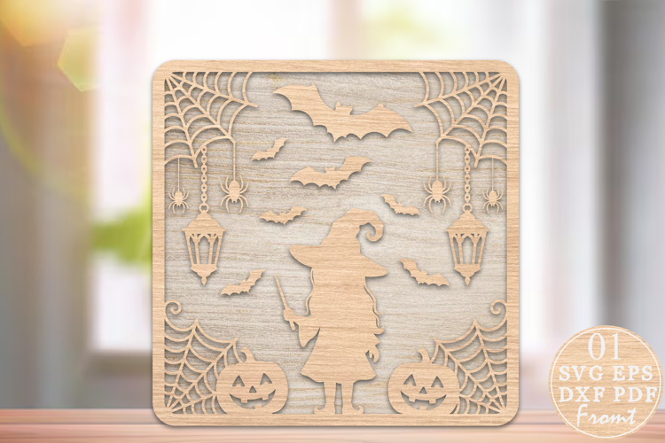 Halloween Witch Girls Laser Cut Design SVG
