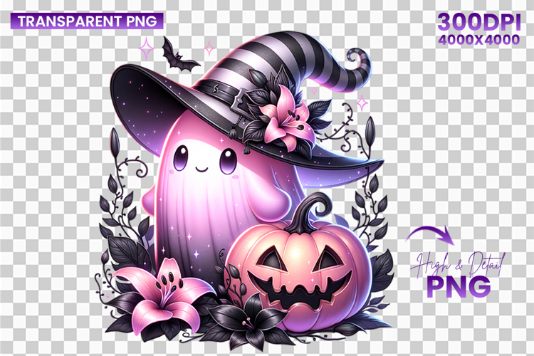 Halloween Witch Hat Ghost Pumpkin Clipart Sublimation PNG