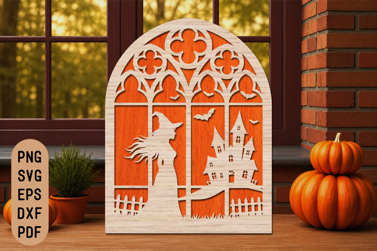 Halloween Witch & Haunted House Gothic Laser Cut SVG