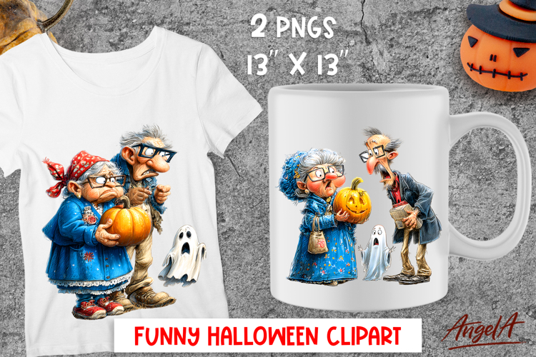 Halloween clipart funny couple grandparents Ghost Pumpkin