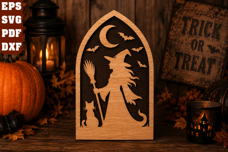 Halloween Witch Laser Cut SVG