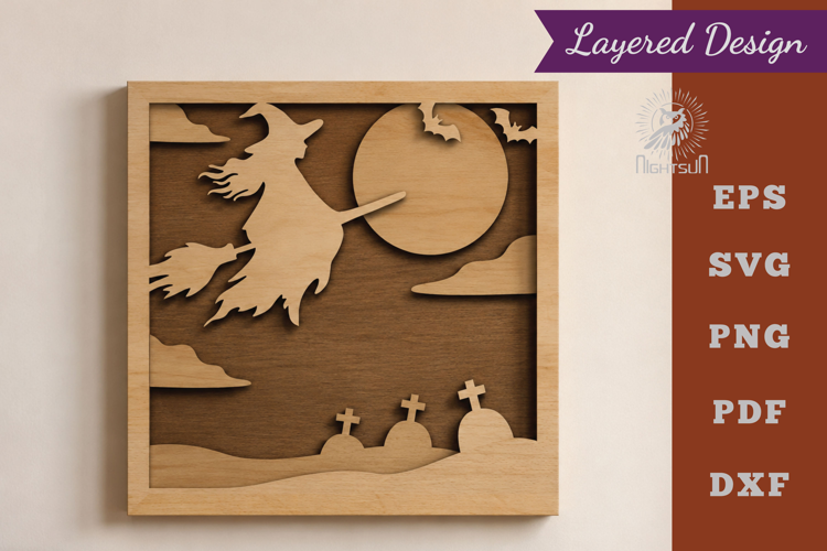 Halloween Witch Layered Lasercut