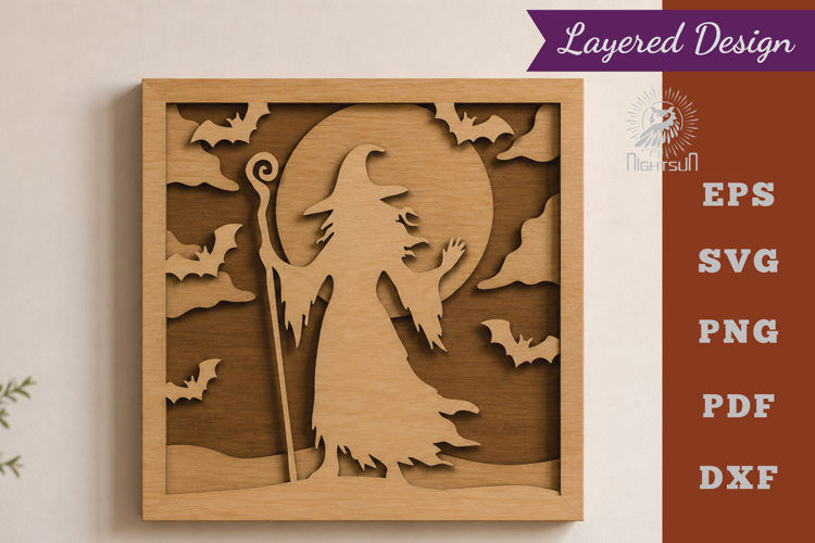 Halloween Witch Layered Lasercut
