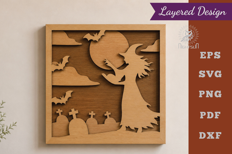 Halloween Witch Layered Lasercut