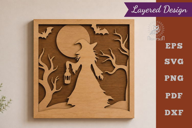 Halloween Witch Layered Lasercut