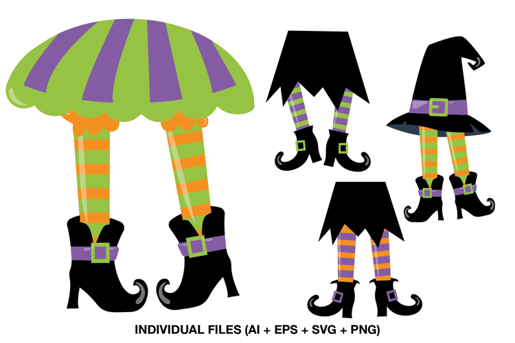 Witch Legs Clipart, Funny Halloween Witch