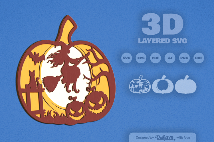 Halloween Layered Laser Cut 3D SVG
