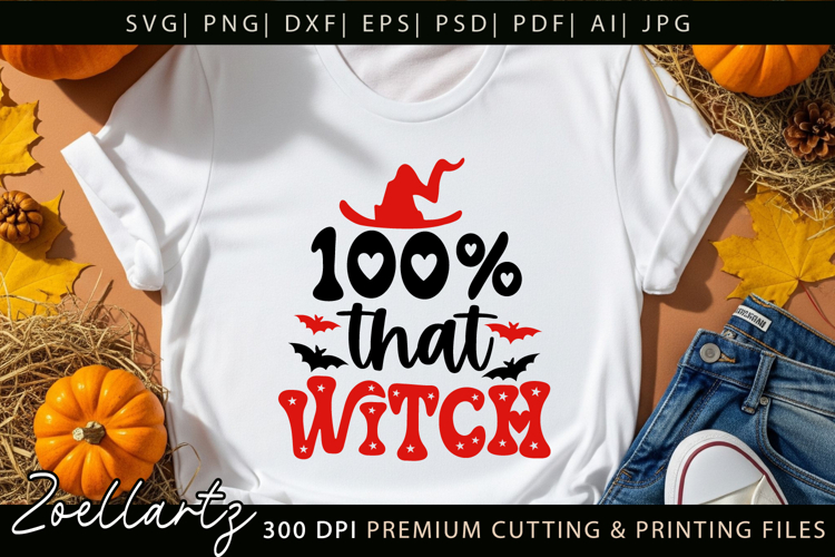 Spooky Witch SVG Cut File Funny Halloween T-shirt Mug Design
