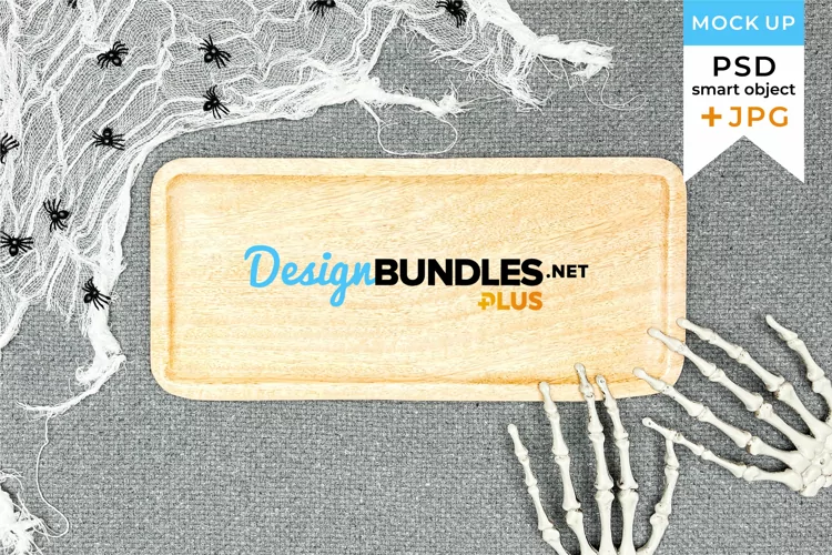 Halloween wood plate mockup | Halloween svg mockup