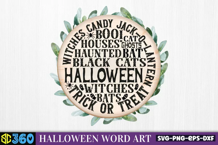 Round Halloween word art SVG SVG, Halloween SVG