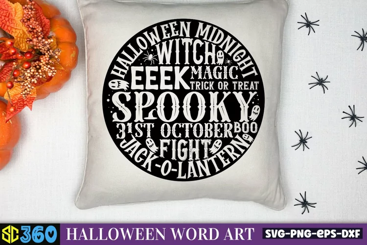 Round Halloween word art SVG SVG, Halloween SVG