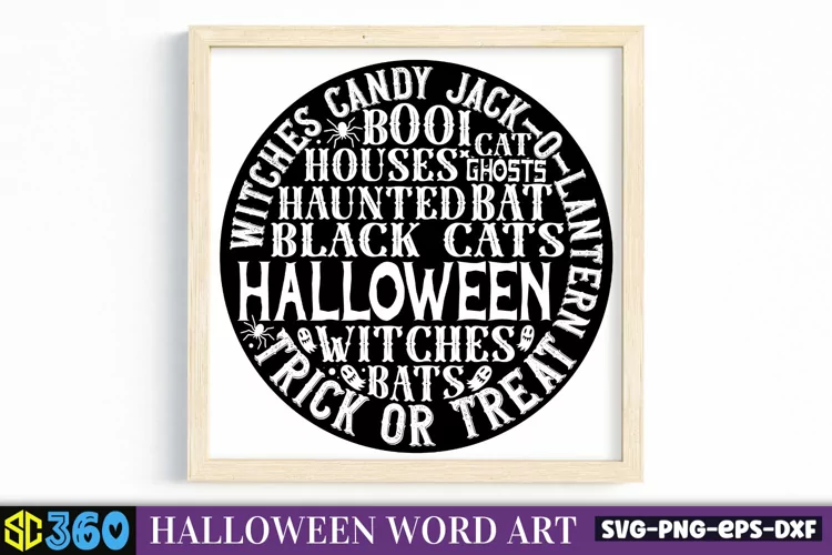 Round Halloween word art SVG SVG, Halloween SVG