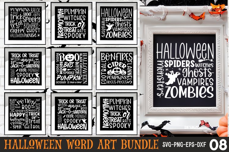 Halloween Word Art Sign SVG, Halloween Word Art SVG, Word
