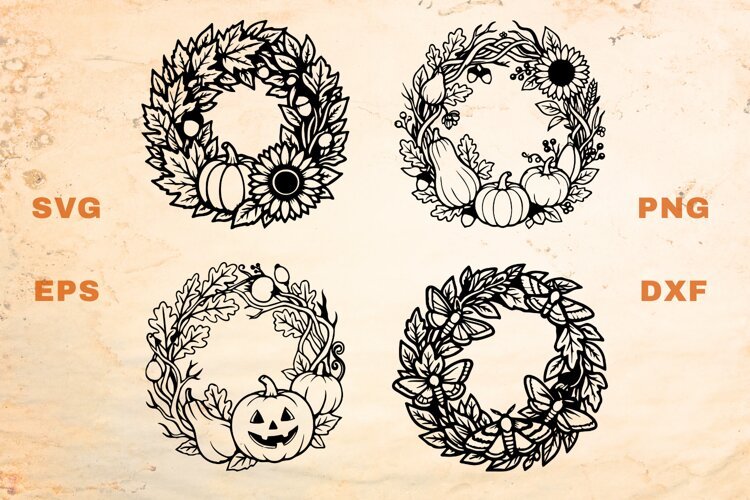 Halloween Gothic Wreaths SVG example image 1
