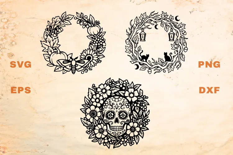 Halloween Wreaths and Medallion