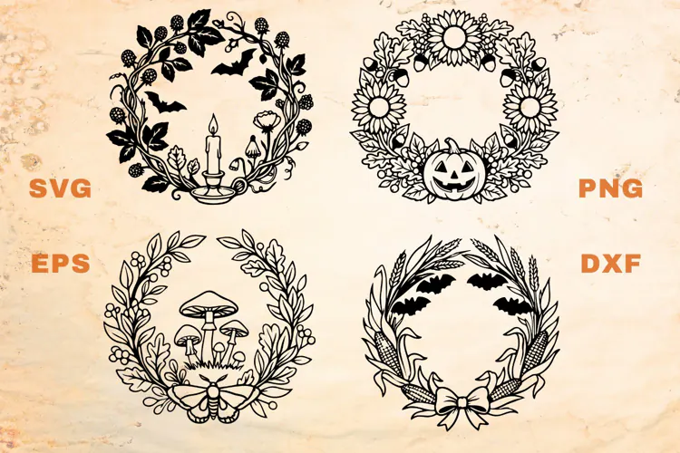 Halloween Witchy Wreaths SVG