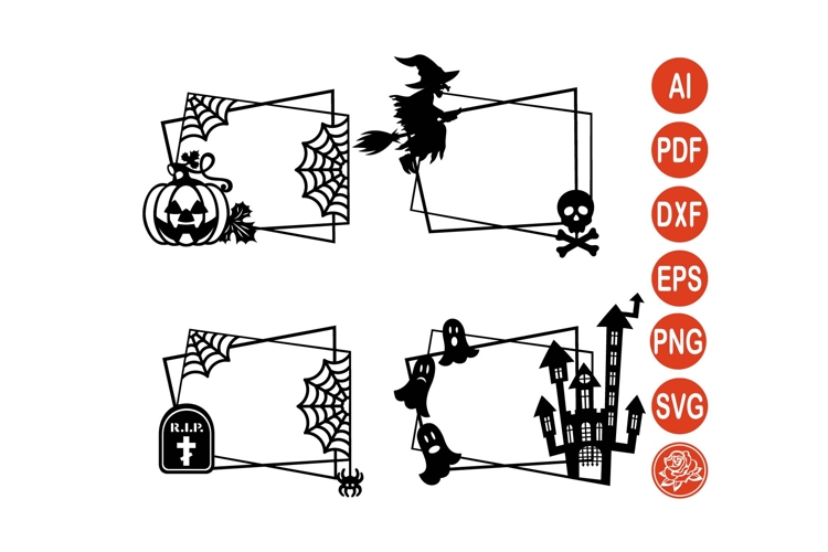 Spooky Halloween Frames SVG
