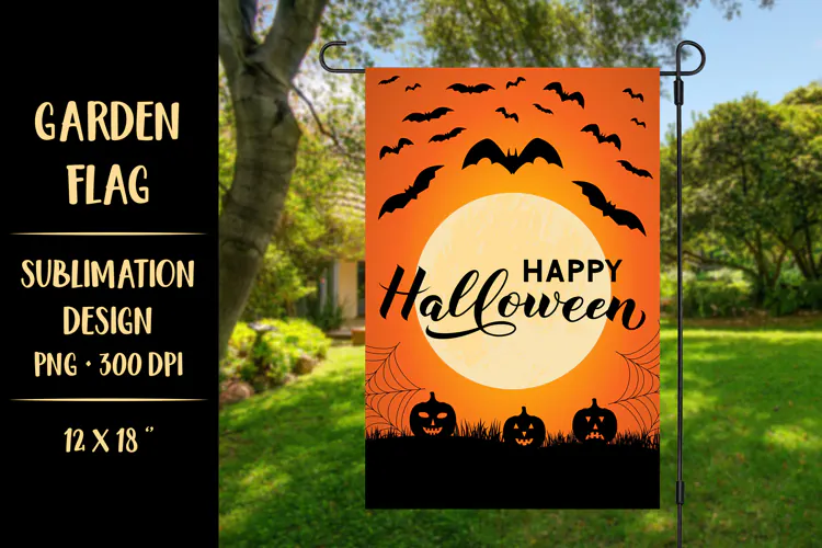 Happy Halloween garden flag sublimation design HGF002
