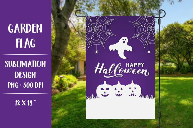 Halloween garden flag sublimation design HGF07