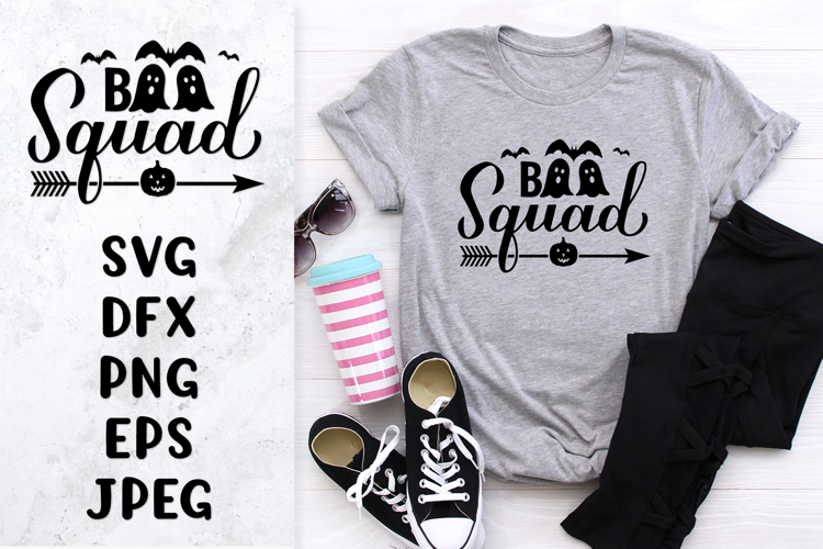 Boo squad SVG. Funny Halloween quote shirt design