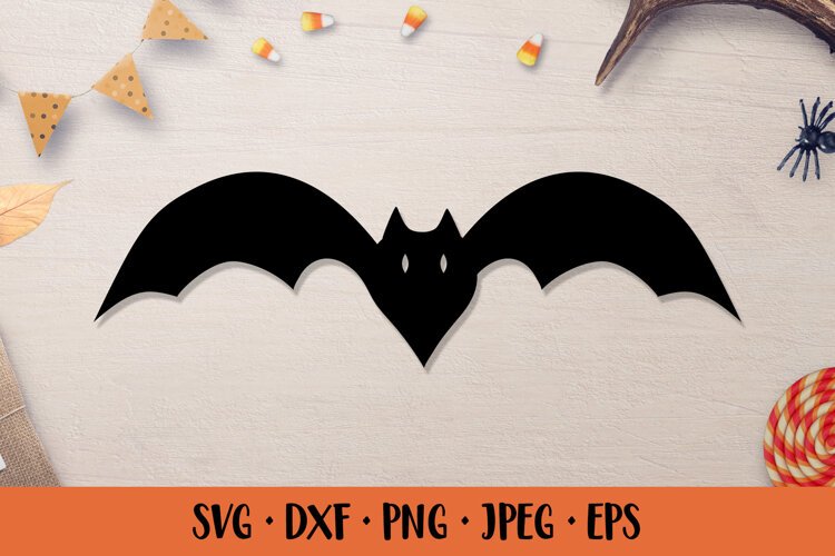 Halloween bat silhouette. Halloween SVG cut file 01 example image 1
