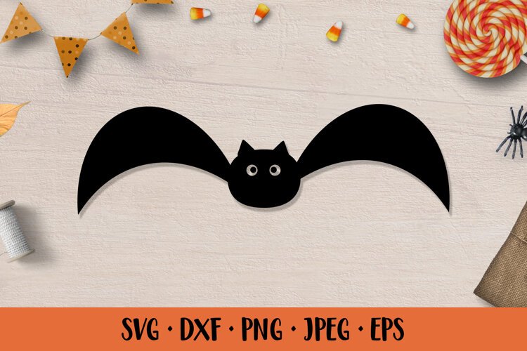 Halloween bat silhouette. Halloween SVG cut file 03 example image 1