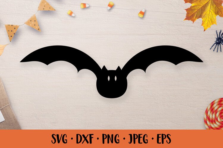 Halloween bat silhouette. Halloween SVG cut file 05 example image 1