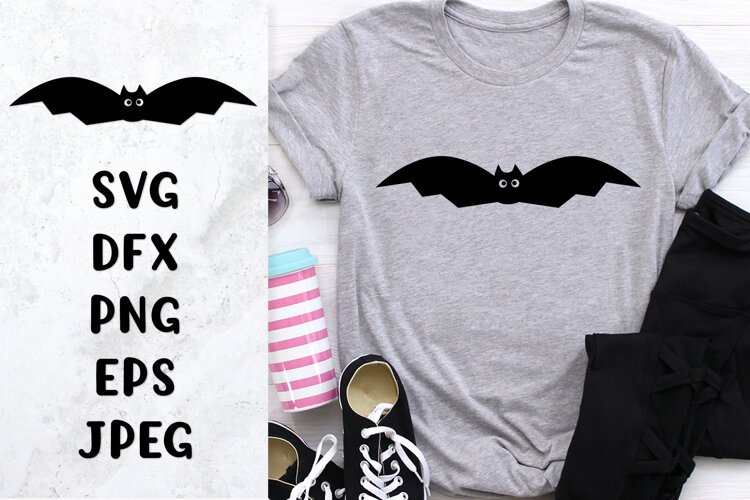Halloween bat silhouette. Halloween SVG cut file 09 example image 1