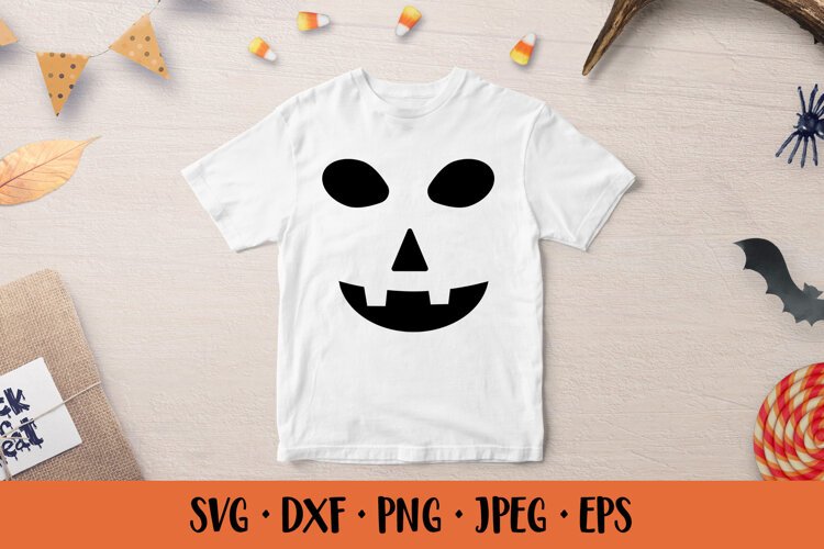 Halloween Pumpkin Face SVG. Spooky Jack o Lantern 003 example image 1