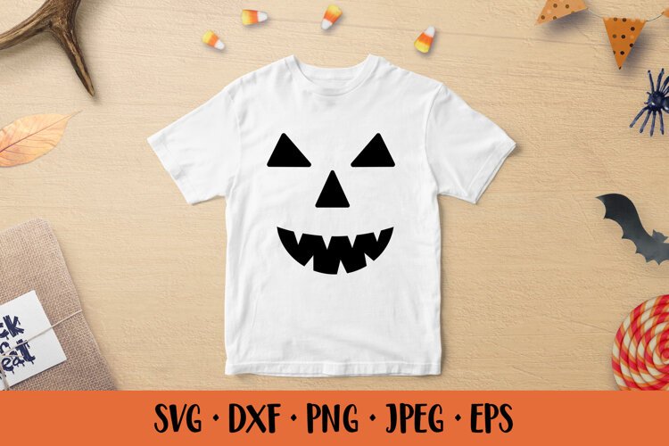 Halloween Pumpkin Face SVG. Laughing Jack o Lantern 005 example image 1