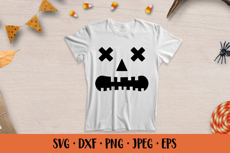 Halloween Pumpkin Face SVG. Angry Jack o Lantern 011 example image 1
