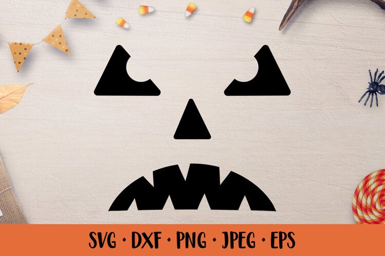 Halloween Pumpkin Face SVG. Creepy Jack o Lantern 16 example image 1