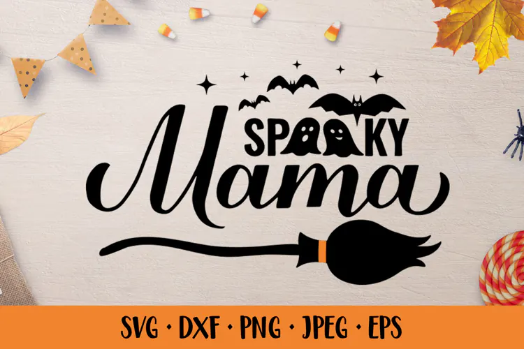 Spooky mama. Funny Halloween quote SVG. Shirt design