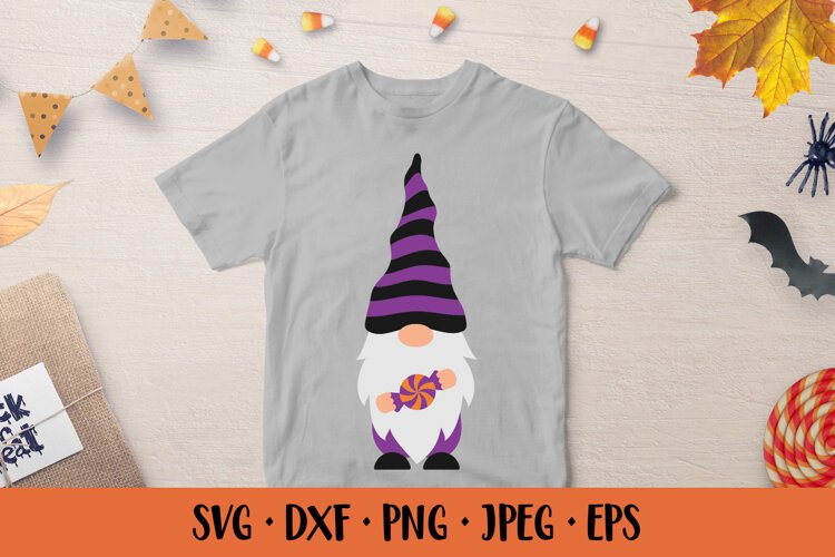 Halloween gnome SVG. Cute Halloween character with candy 01 example image 1