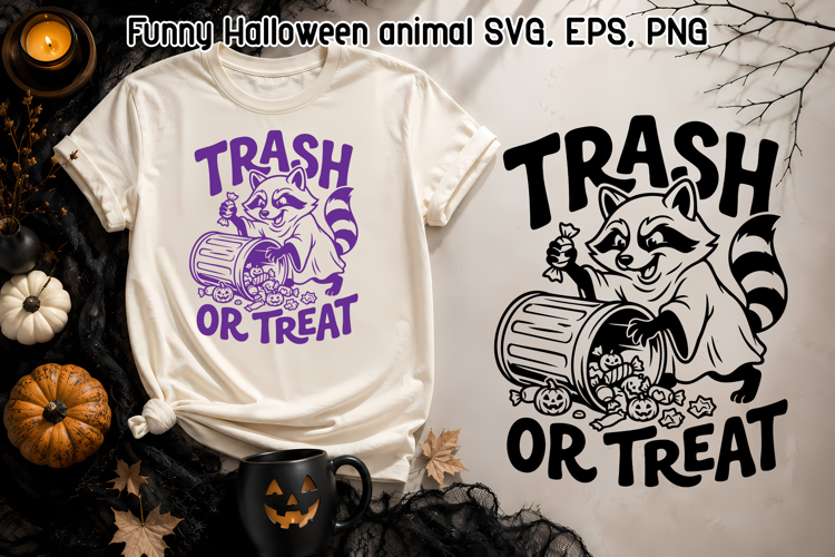 Funny Halloween Raccoon SVG | Trash or Treat Animal SVG